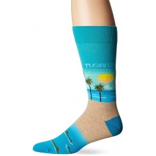 HotSox Mens Florida Socks, Teal, 1 Pair, Mens Shoe Size 6-12.5