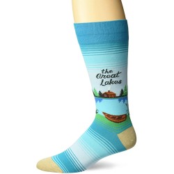 HotSox Mens The Great Lakes Socks, Turquoise, 1 Pair, Mens Shoe Size 6-12.5