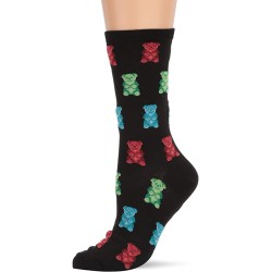 HotSox Womens Gummy Bears Socks, Black, 1 Pair, Womens Shoe Size 4-10