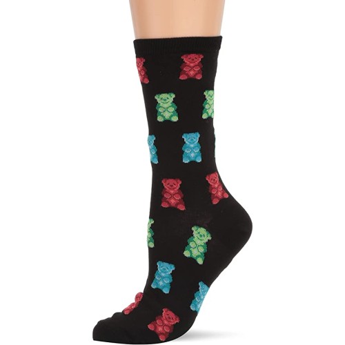 HotSox Womens Gummy Bears Socks, Black, 1 Pair, Womens Shoe Size 4-10 HotSox Womens Gummy Bears Socks, Black, 1 Pair, Womens Shoe Size 4-10