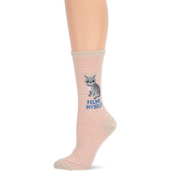 HotSox Womens Feline Myself Socks, Natural Melange, 1 Pair, Womens Shoe Size 4-10 HotSox Womens Feline Myself Socks, Natural Melange, 1 Pair, Womens Shoe Size 4-10