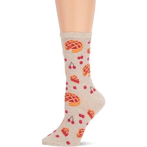 HotSox Womens Cherry Pies Socks, Natural Melange, 1 Pair, Womens Shoe Size 4-10 HotSox Womens Cherry Pies Socks, Natural Melange, 1 Pair, Womens Shoe Size 4-10