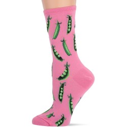 HotSox Womens Pea Pods Socks, Pink, 1 Pair, Womens Shoe Size 4-10