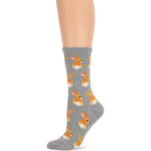 HotSox Womens Bunny Tails Socks, Grey Heather, 1 Pair, Womens Shoe Size 4-10