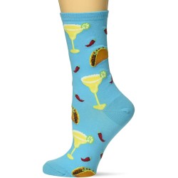 HotSox Womens Margaritas and Tacos Socks, Aqua, 1 Pair, Womens Shoe Size 4-10 HotSox Womens Margaritas and Tacos Socks, Aqua, 1 Pair, Womens Shoe Size 4-10