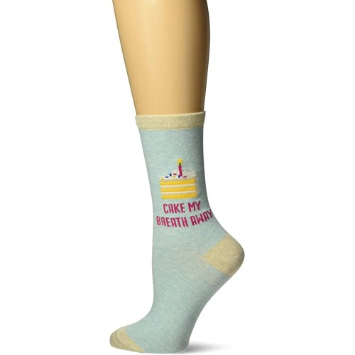HotSox Womens Cake My Breath Away Socks, Mint Melange, 1 Pair, Womens Shoe Size 4-10