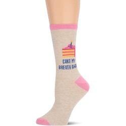 HotSox Womens Cake My Breath Away Socks, Natural Melange, 1 Pair, Womens Shoe Size 4-10 HotSox Womens Cake My Breath Away Socks, Natural Melange, 1 Pair, Womens Shoe Size 4-10