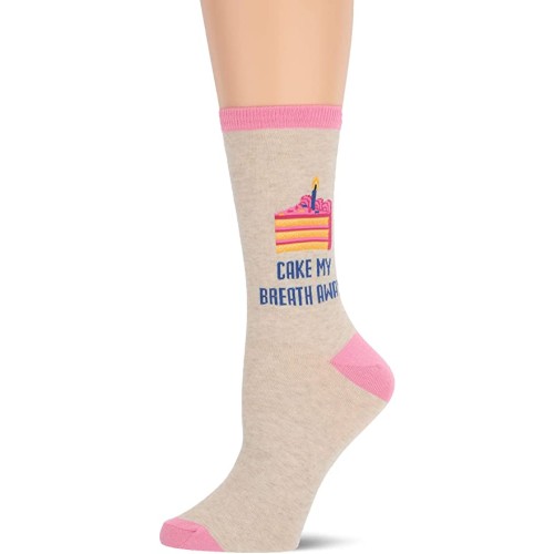 HotSox Womens Cake My Breath Away Socks, Natural Melange, 1 Pair, Womens Shoe Size 4-10