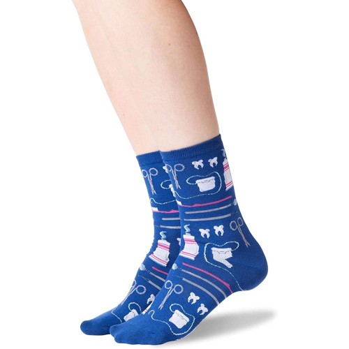 HOTSOX Womens Crew Socks Dentist 1 Pair, Dark Blue, Womens 4-10 Shoe HOTSOX Womens Crew Socks Dentist 1 Pair, Dark Blue, Womens 4-10 Shoe