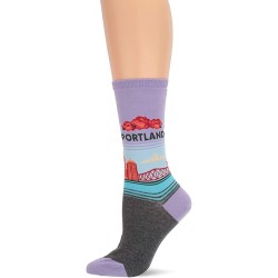 HOTSOX Womens Crew Socks Portland 1 Pair, Lavender, Womens 4-10 Shoe HOTSOX Womens Crew Socks Portland 1 Pair, Lavender, Womens 4-10 Shoe