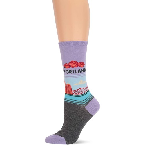 HOTSOX Womens Crew Socks Portland 1 Pair, Lavender, Womens 4-10 Shoe