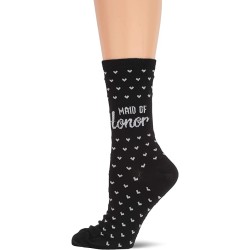 HotSox Womens Maid of Honor Socks, Black, 1 Pair, Womens Shoe Size 4-10 HotSox Womens Maid of Honor Socks, Black, 1 Pair, Womens Shoe Size 4-10