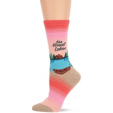 HotSox Womens The Great Lakes Socks, Blush, 1 Pair, Womens Shoe Size 4-10