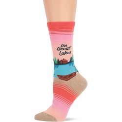 HotSox Womens The Great Lakes Socks, Blush, 1 Pair, Womens Shoe Size 4-10