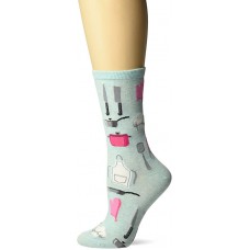 HOTSOX Womens Crew Socks Chef 1 Pair, Mint Melange, Womens 4-10 Shoe