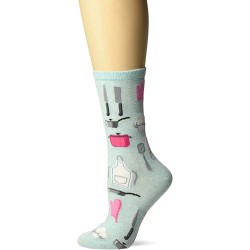 HOTSOX Womens Crew Socks Chef 1 Pair, Mint Melange, Womens 4-10 Shoe