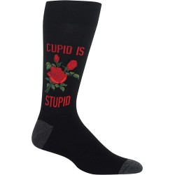 HOTSOX Mens Crew Socks Cupid is Stupid 1 Pair, Black, Mens 8-12 Shoe HOTSOX Mens Crew Socks Cupid is Stupid 1 Pair, Black, Mens 8-12 Shoe
