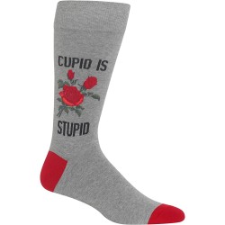 HOTSOX Mens Crew Socks Cupid is Stupid 1 Pair, Grey Heather, Mens 8-12 Shoe HOTSOX Mens Crew Socks Cupid is Stupid 1 Pair, Grey Heather, Mens 8-12 Shoe