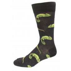 HOTSOX Mens Crew Socks Chameleons 1 Pair, Black, Mens 8-12 Shoe