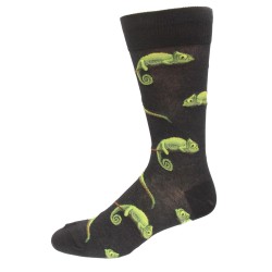 HOTSOX Mens Crew Socks Chameleons 1 Pair, Black, Mens 8-12 Shoe