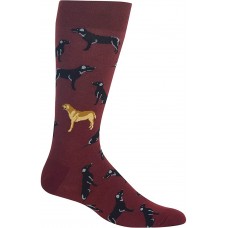 HOTSOX Mens Crew Socks Labrador 1 Pair, Burgandy, Mens 8-12 Shoe