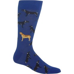 HOTSOX Mens Crew Socks Labrador 1 Pair, Blue, Mens 8-12 Shoe