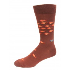 HOTSOX Mens Crew Socks Fish 1 Pair, Burgandy, Mens 8-12 Shoe