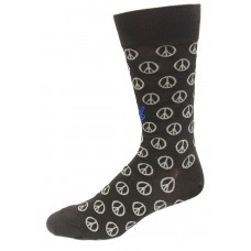 HOTSOX Mens Crew Socks Peace 1 Pair, Black, Mens 8-12 Shoe