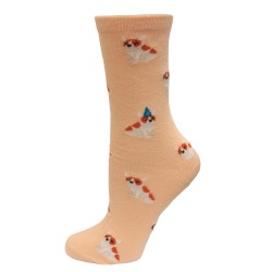 HOTSOX Kids Crew Socks BIRTHDAY FRENCHIE 1 Pair, Pale Pink, Large/XLarge