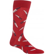 HOTSOX Mens Crew Socks Chef Knives 1 Pair, Red, Mens 8-12 Shoe