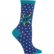 HOTSOX Womens Crew Socks Pop 1 Pair, Blue, Womens 4-10 Shoe