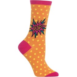 HOTSOX Womens Crew Socks Pop 1 Pair, Neon Orange, Womens 4-10 Shoe HOTSOX Womens Crew Socks Pop 1 Pair, Neon Orange, Womens 4-10 Shoe