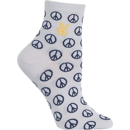 HOTSOX Womens Crew Socks Peace Anklet 1 Pair, Light Grey, Womens 4-10 Shoe HOTSOX Womens Crew Socks Peace Anklet 1 Pair, Light Grey, Womens 4-10 Shoe