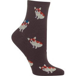 HOTSOX Womens Crew Socks Birthday Frenchie 1 Pair, Brown, Womens 4-10 Shoe HOTSOX Womens Crew Socks Birthday Frenchie 1 Pair, Brown, Womens 4-10 Shoe