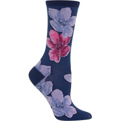 HOTSOX Womens Crew Socks Watercolor Floral 1 Pair, Navy, Womens 4-10 Shoe HOTSOX Womens Crew Socks Watercolor Floral 1 Pair, Navy, Womens 4-10 Shoe