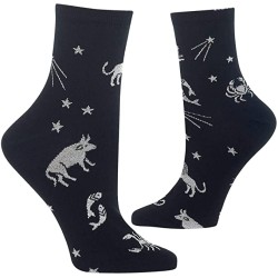 HOTSOX Womens Crew Socks Astrology 1 Pair, Black, Womens 4-10 Shoe HOTSOX Womens Crew Socks Astrology 1 Pair, Black, Womens 4-10 Shoe