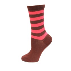 HOTSOX Womens Crew Socks Top tripe 1 Pair, Burgandy, Womens 4-10 Shoe