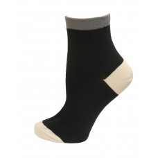 HOTSOX Womens Crew Socks Contrast Cuff 1 Pair, Black, Womens 4-10 Shoe