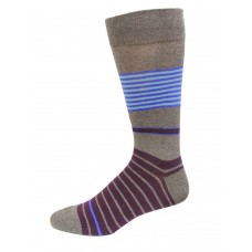 HOTSOX Mens Crew Socks Multi Stripe 1 Pair, Charcoal, Mens 8-12 Shoe