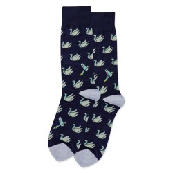 HotSox Origami Crane Socks, Navy, 1 Pair, Men Shoe 6-12.5