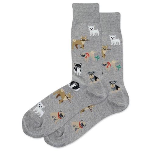 HotSox Dogs Of The World Socks, Grey Heather, 1 Pair, Men Shoe 6-12.5 HotSox Dogs Of The World Socks, Grey Heather, 1 Pair, Men Shoe 6-12.5