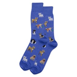HotSox Dogs Of The World Socks, Blue, 1 Pair, Men Shoe 6-12.5