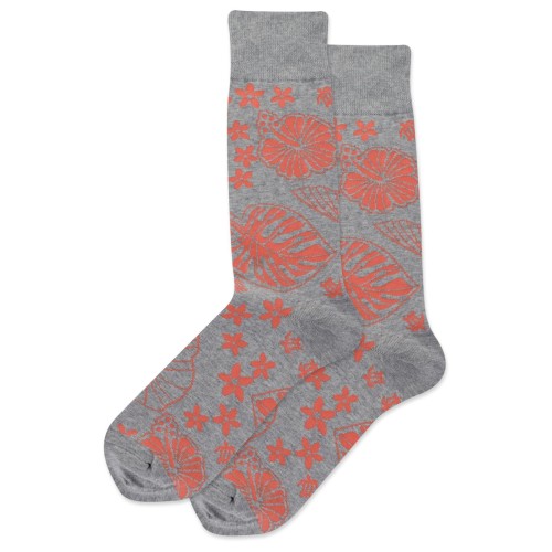 HotSox Tropical Floral Socks, Grey Heather, 1 Pair, Men Shoe 6-12.5 HotSox Tropical Floral Socks, Grey Heather, 1 Pair, Men Shoe 6-12.5