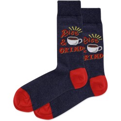 HotSox Rise And Grind Socks, Denim Heather, 1 Pair, Men Shoe 6-12.5 HotSox Rise And Grind Socks, Denim Heather, 1 Pair, Men Shoe 6-12.5
