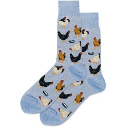 HotSox Feeding Chickens Socks, Blue Heather, 1 Pair, Men Shoe 6-12.5 HotSox Feeding Chickens Socks, Blue Heather, 1 Pair, Men Shoe 6-12.5