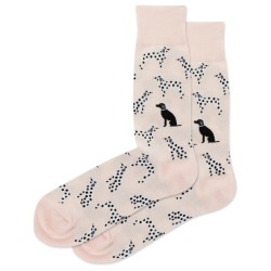 HotSox Dalmatians Socks, Blush, 1 Pair, Men Shoe 6-12.5