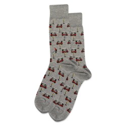 HotSox Golf Carts Socks, Grey Heather, 1 Pair, Men Shoe 6-12.5