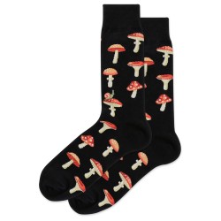 HotSox Mushrooms Socks, Black, 1 Pair, Men Shoe 6-12.5 HotSox Mushrooms Socks, Black, 1 Pair, Men Shoe 6-12.5