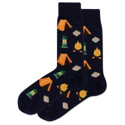 HotSox Camping Socks, Navy, 1 Pair, Men Shoe 6-12.5