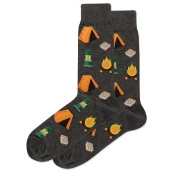 HotSox Camping Socks, Charcoal Heather, 1 Pair, Men Shoe 6-12.5